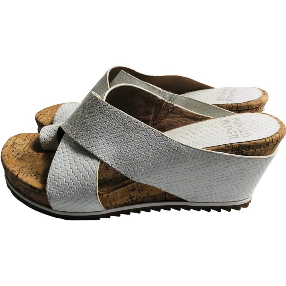 Donald J. Pliner White Cork Wedge Sandals - Picture 4 of 9